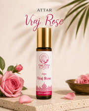 Vraj Rose Attar by Gaur Priya Naturals, 10 ml roll-on bottle