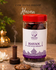 Havan cow dung dhoop by Gaur Priya Naturals, 30 sticks jar