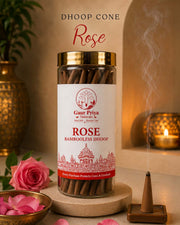 Rose dhoop cones by Gaur Priya Naturals, 100 g pack