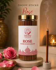 Rose bambooless dhoop sticks by Gaur Priya Naturals, 60 g pack