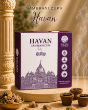 Havan Sambrani Cups by Gaur Priya Naturals, pack of 12 cups with a cup holder